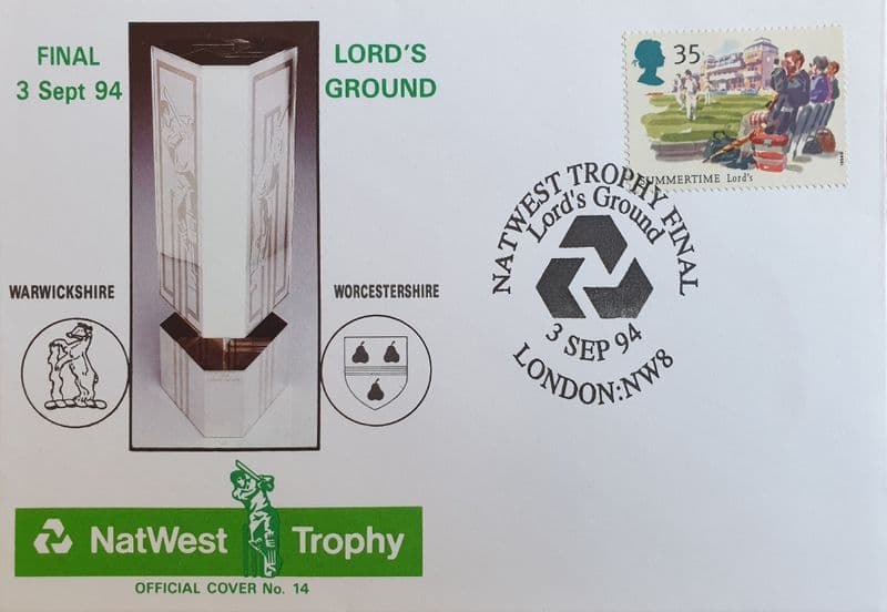 NatWest Trophy F FDC (1994, Sep 3rd) Warwickshire v Worcestershire