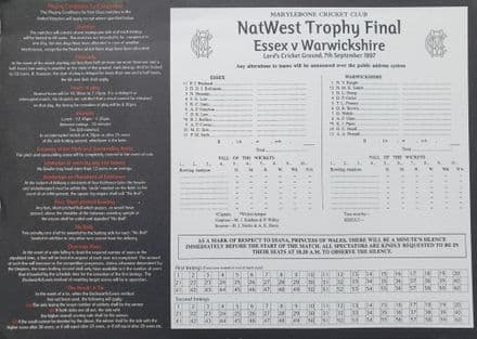 NatWest Trophy Final Scorecard (1997, Sep 7th)