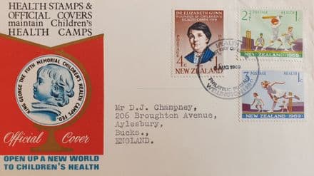 New Zealand Children's Health - Cricket FDC (1969)