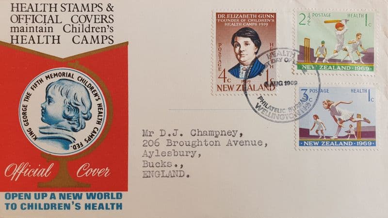 New Zealand Children's Health - Cricket FDC (1969)