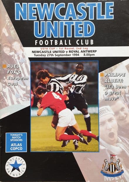 Newcastle United v Royal Antwerp, UEFA Cup (1994, Sep 27th)