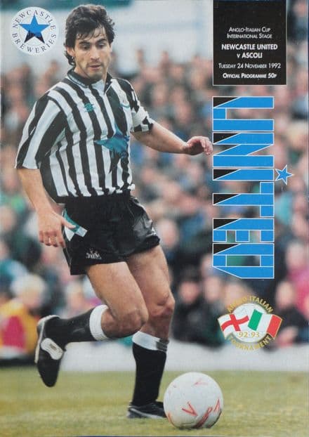 Newcastle v Ascoli, Anglo-Italian Cup (1992, Nov 24th)