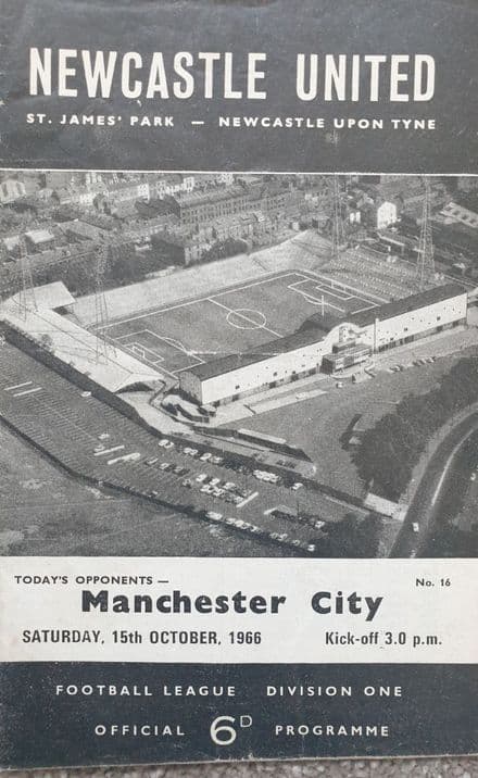 Newcastle v Man City, Div 1 (1966, Oct 15th)