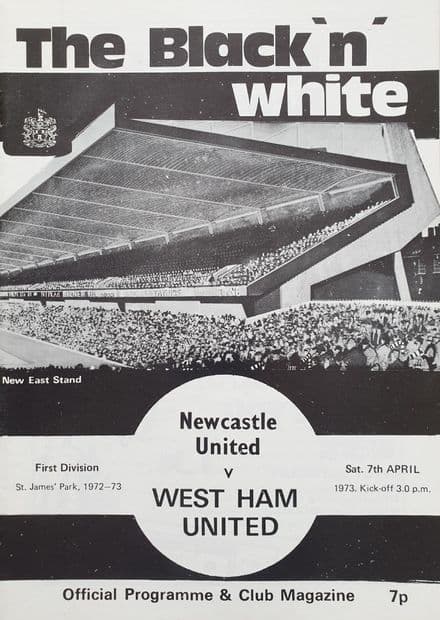 Newcastle v West Ham, Div 1 (1973, Apr 7th)
