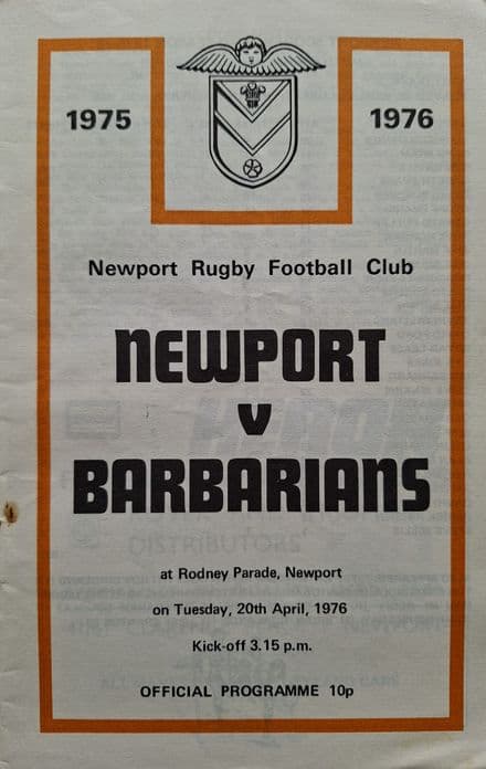Newport v Barbarians (1976, Apr 20th)