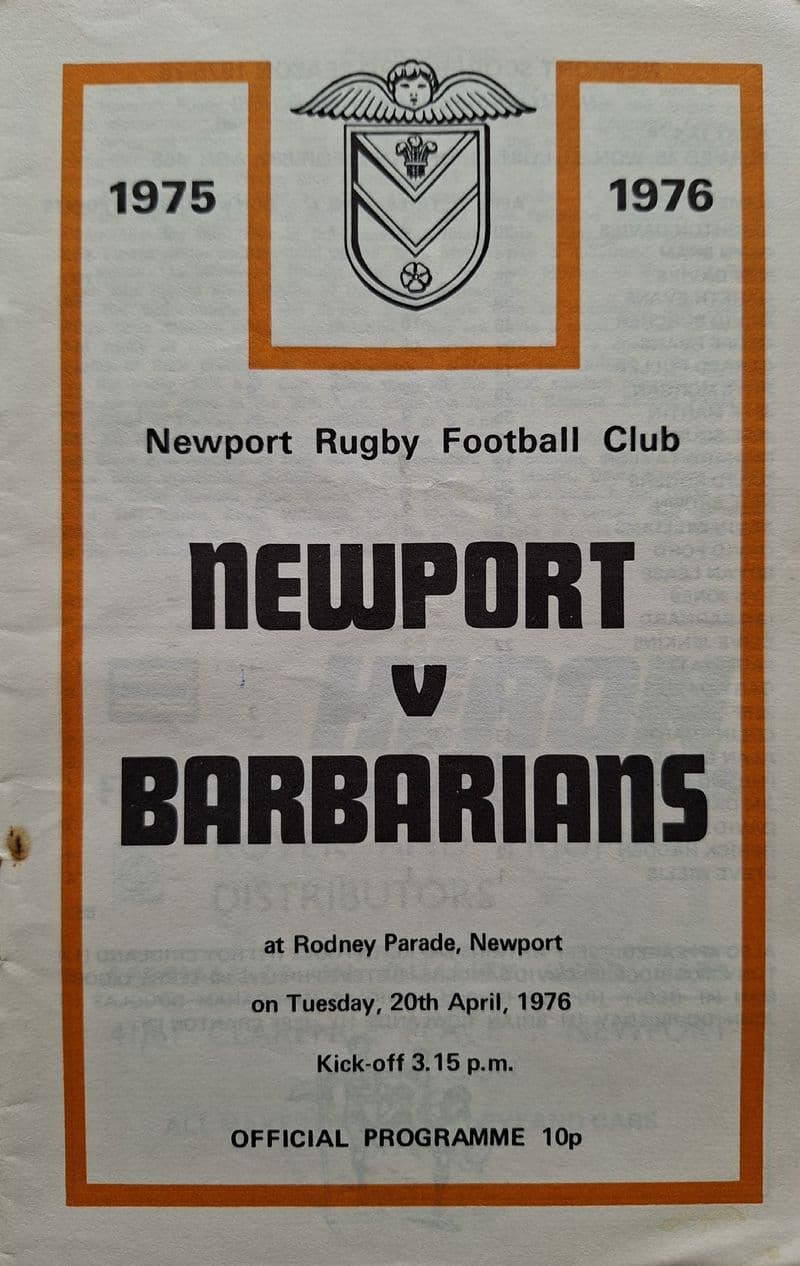 Newport v Barbarians (1976, Apr 20th)