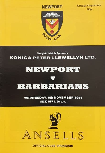 Newport v Barbarians (1991, Nov 6th)