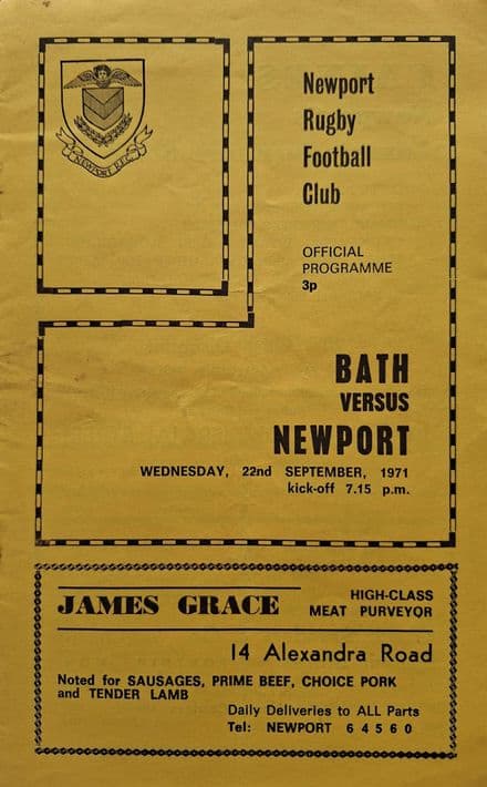 Newport v Bath (1971, Sep 22nd)