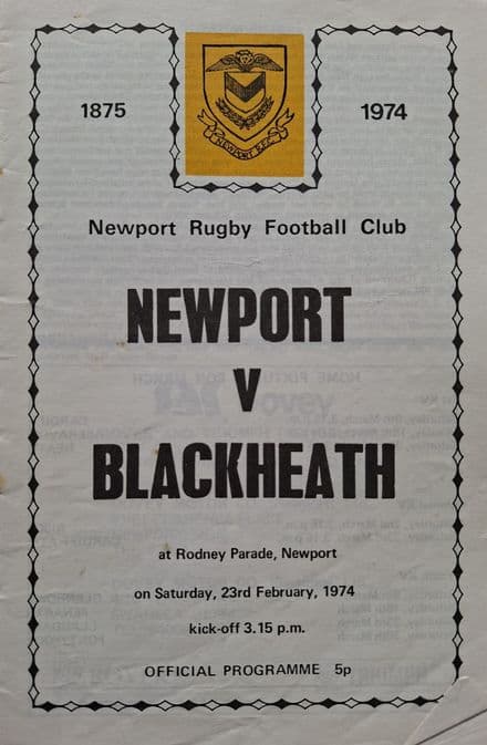 Newport v Blackheath (1974, Feb 23rd)