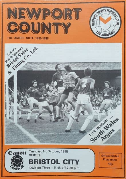 Newport v Bristol City, Div 3 (1985, Oct 1st)