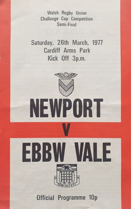 Newport v Ebbw Vale, Welsh Cup SF (1977, Mar 26th)