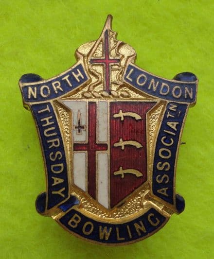North London Thursday Bowling Association (HW Miller) Enamel Pin Badge