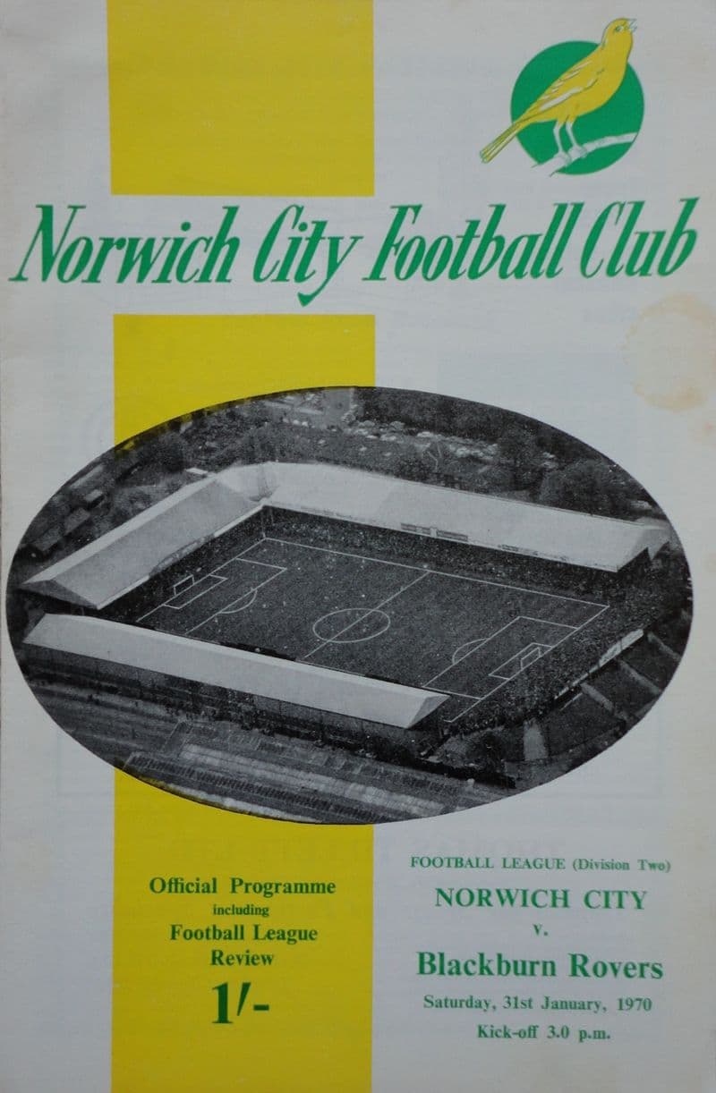 Norwich City v Blackburn Rovers, Div 2 (1970, Jan 31st)