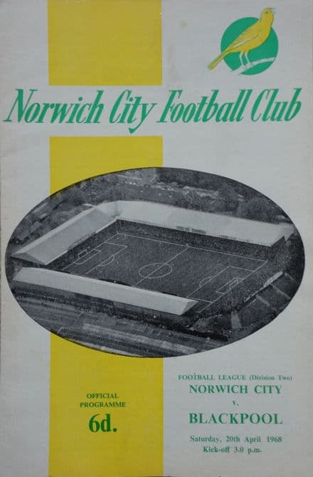 Norwich City v Blackpool, Div 2 (1968, April 20th)