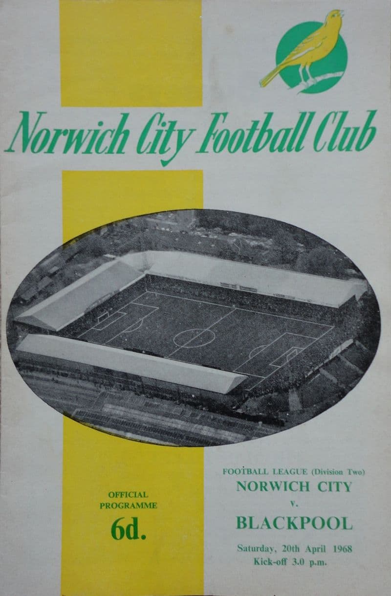 Norwich City v Blackpool, Div 2 (1968, April 20th)