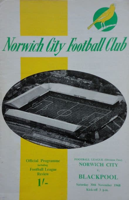Norwich City v Blackpool, Div 2 (1968, Nov 30th)