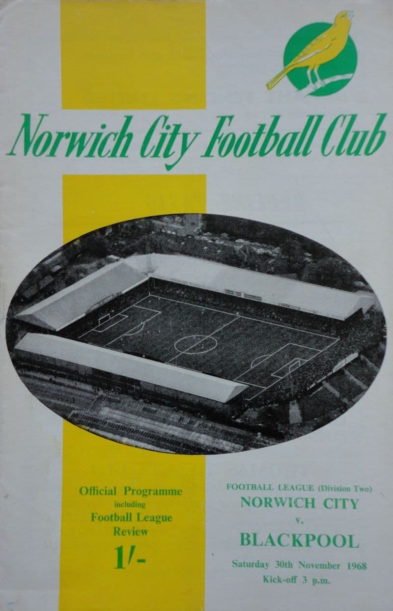 Norwich City v Blackpool, Div 2 (1968, Nov 30th)