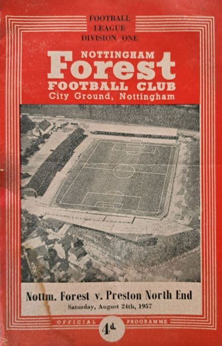 Nottingham Forest v Preston, Div 1 (1957, Aug 24th)