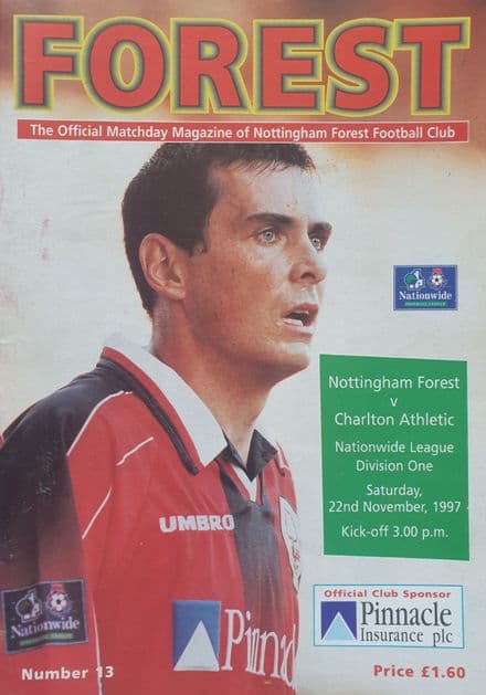 Nottm Forest v Charlton, Div 1 (1997, Nov 22nd)