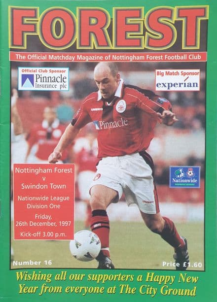 Nottm Forest v Swindon, Div 1 (1997, Dec 26th)