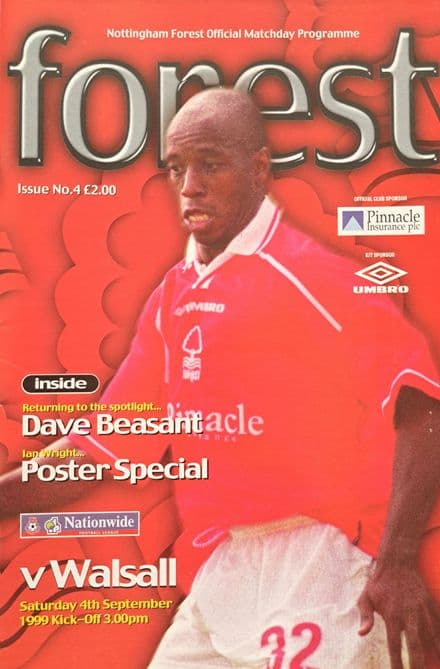 Nottm Forest v Walsall, Div 1 (1999, Sep 4th)
