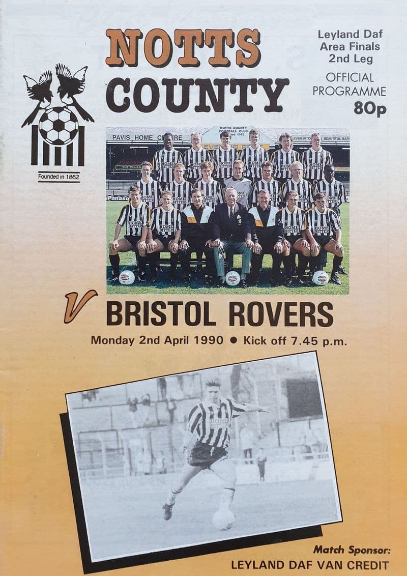 Notts County v Bristol Rovers, Leyland Daf (1990, Apr 2nd)