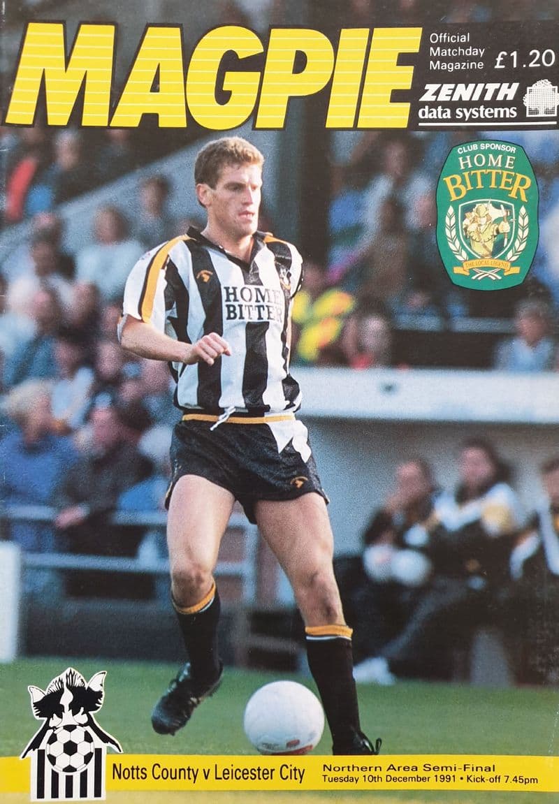 Notts County v Leicester, ZDS Cup (1991, Dec 10th) & Postponement Insert