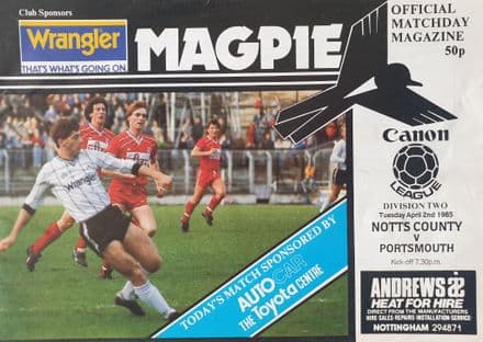Notts County v Portsmouth, Div 2 (1985, Apr 2nd)