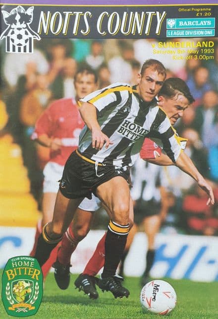 Notts County v Sunderland, Div 1 (1993, May 8th)