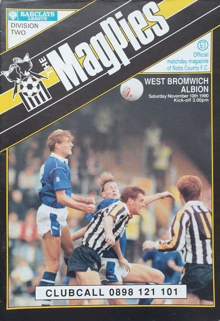 Notts County v WBA, Div 2 (1990, Nov 10th)