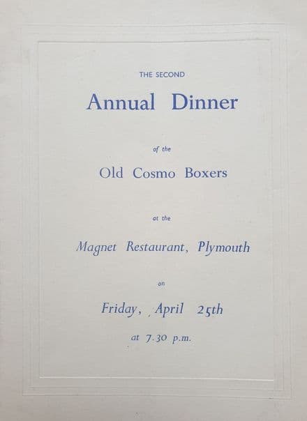 Old Cosmo Boxers 2nd Annual Dinner (Apr 25th)