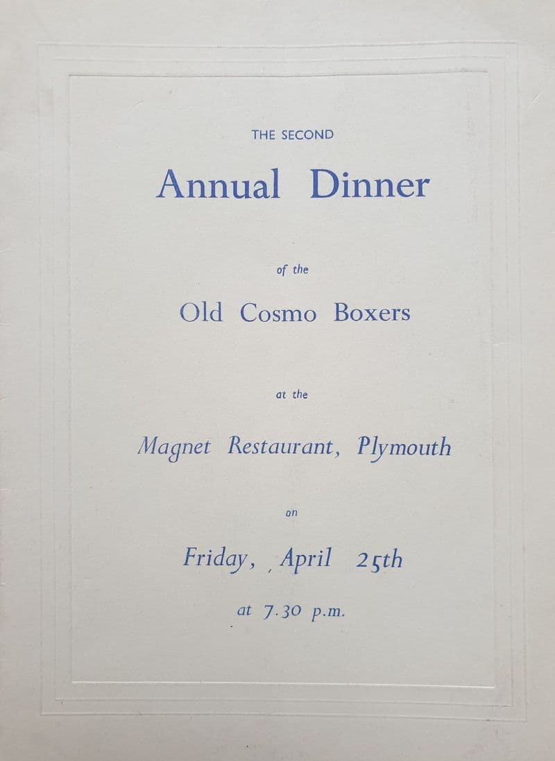 Old Cosmo Boxers 2nd Annual Dinner (Apr 25th)