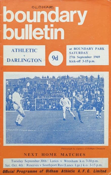 Oldham v Darlington, Div 4 (1969, Sep 27th)
