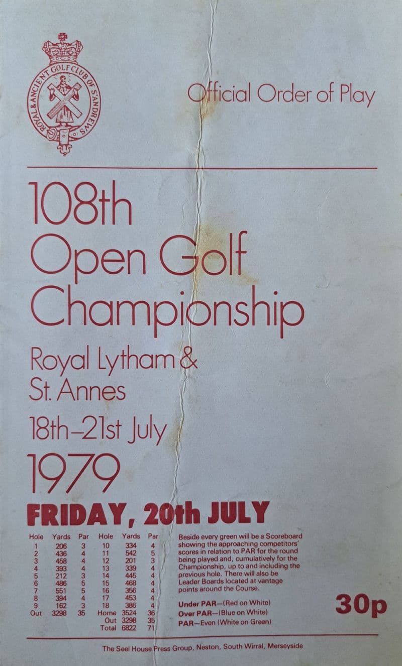 Open Golf Draw 1979 (Royal Lytham)