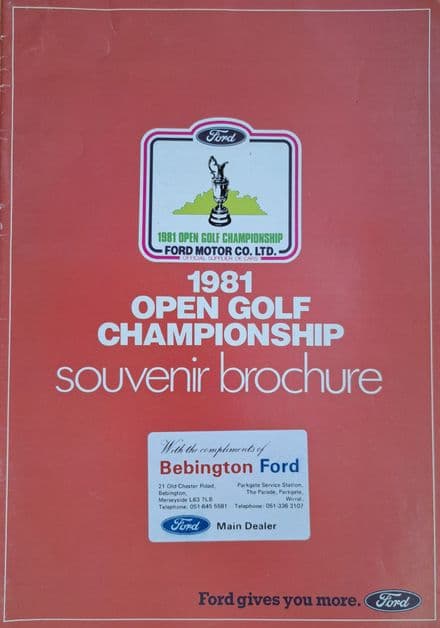 Open Golf Souvenir Brochure 1981 (Royal St Georges)