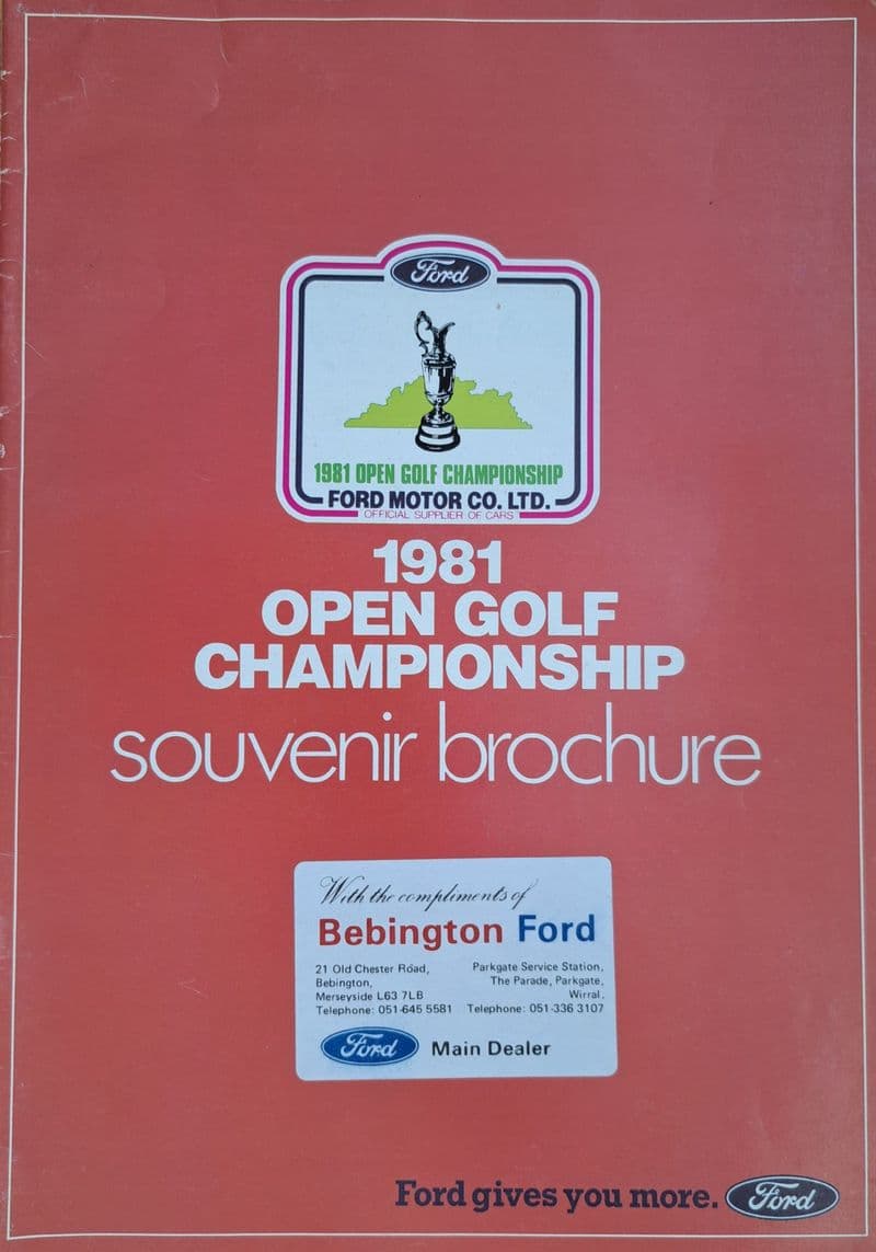 Open Golf Souvenir Brochure 1981 (Royal St Georges)