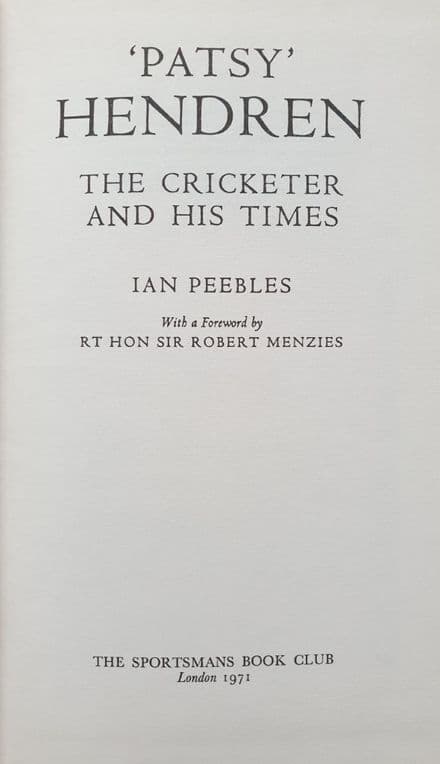 Patsy Hendren by Ian Peebles