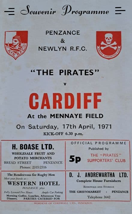 Penzance & Newlyn v Cardiff (1971, Apr 17th)