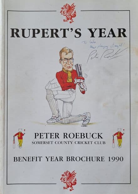 Peter Roebuck Benefit Brochure 1990 SIGNED