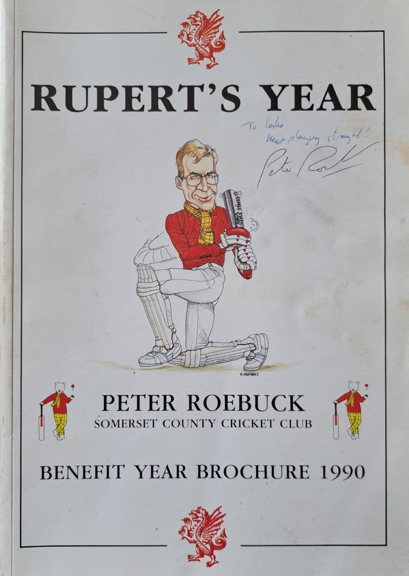 Peter Roebuck Benefit Brochure 1990 SIGNED