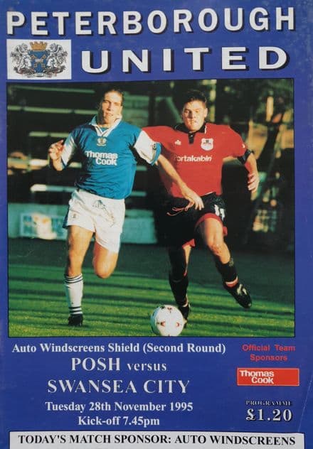 Peterborough v Swansea, Auto Windscreens Shield (1995, Nov 28th)