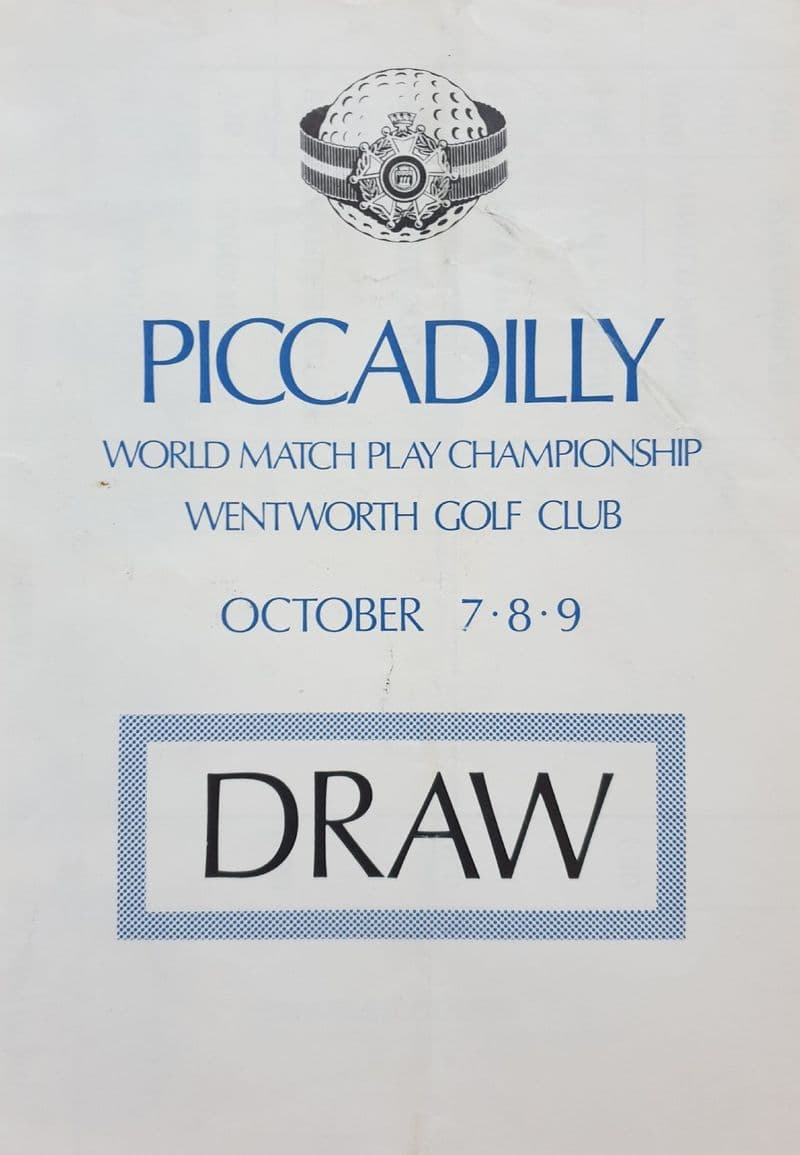 Piccadilly World Match Play Draw (1971)