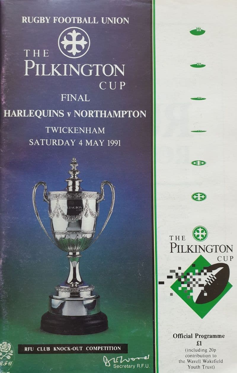Pilkington Cup Final Programme (1991, May 4th) Harlequins v Northampton