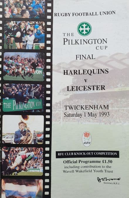 Pilkington Cup Final Programme (1993, May 1st) Harlequins v Leicester