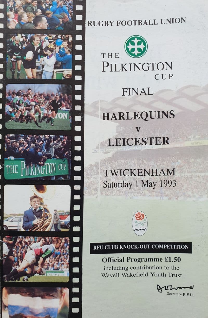 Pilkington Cup Final Programme (1993, May 1st) Harlequins v Leicester