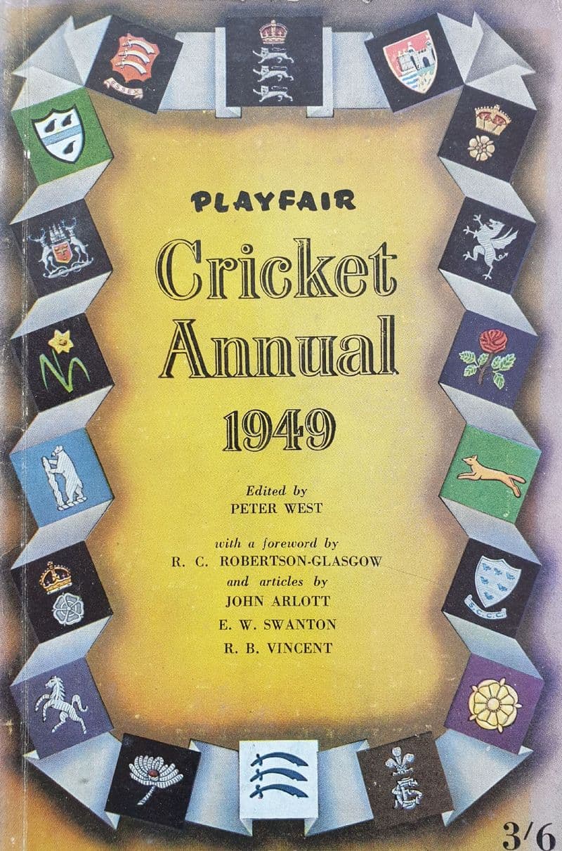 Playfair Cricket Annual 1949 ed by Peter West (V Good Condition)