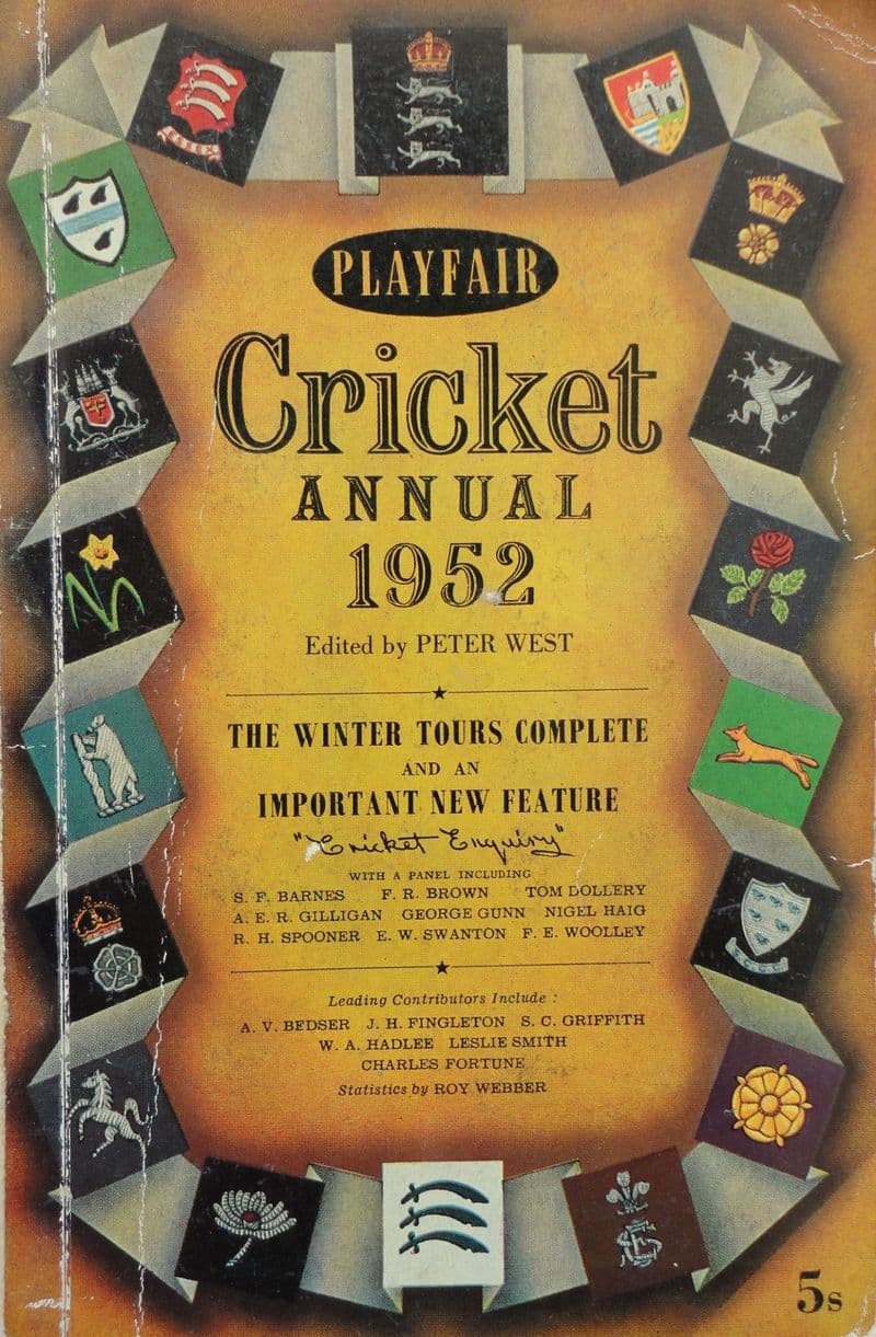 Playfair Cricket Annual 1952 ed by Peter West (Good Condition)