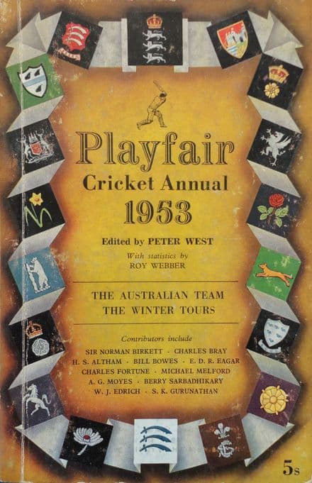Playfair Cricket Annual 1953 ed by Peter West (Very Good Condition)