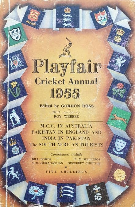 Playfair Cricket Annual 1955 ed by Gordon Ross (Good Condition)