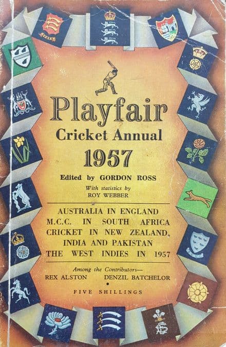 Playfair Cricket Annual 1957 ed by Gordon Ross (Good Condition)